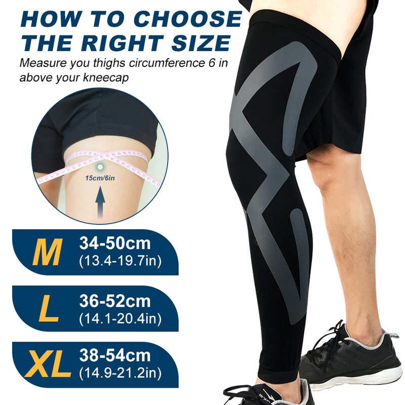 1 buc. Maneca de compresie pentru picior intreg pentru femei barbati genunchi lungi protectoare de suport pentru alergare baschet ciclism sport artrita