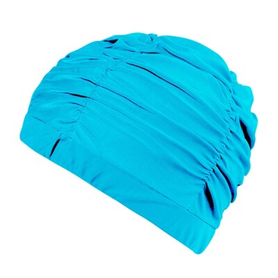 Платени шапки за плуване за жени Мъжки, плисирани еластични удобни шапки за баня Запазват прическата непроменена Найлонови платнени шапки за плуване
