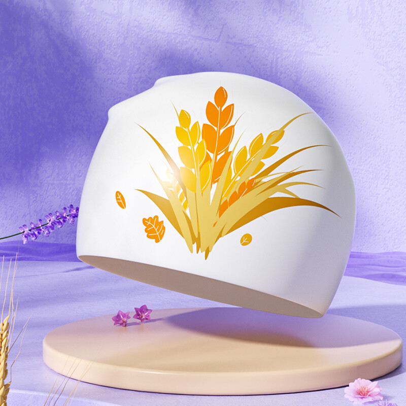 Nouă șapcă de înot elegantă din silicon, impermeabilă, imprimată, pentru adulți, femei, duș, piscină, folosire, menține părul uscat