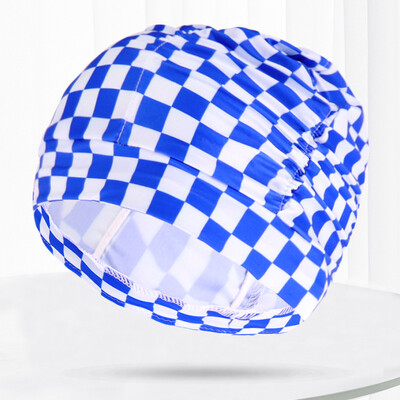 Шапки за плуване от плисиран плат Жени, мъже, цветя, сърца, звезди, щампи, плувен басейн, водни спортове, дълга коса, ластик, найлонова шапка за баня, тюрбан