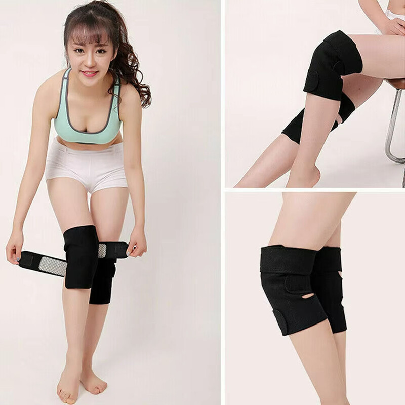 1 pereche de turmalină cu autoîncălzire pentru genunchi, ameliorarea artritei, dureri de rotula, acupunct, terapie magnetică, curea de susținere pentru genunchi, bărbați, femei