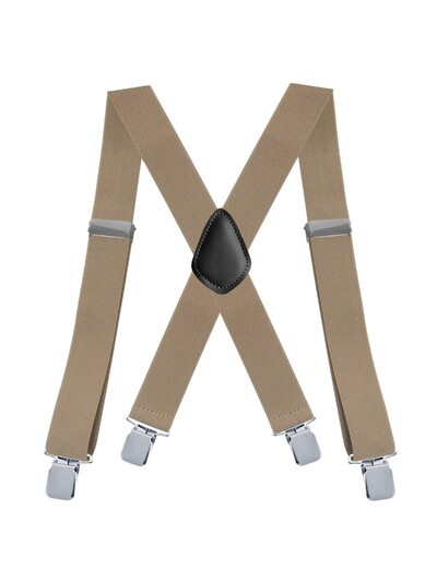 Издръжливи големи и високи тиранти за мъже, 3,5 см широк X-образен гръб, 4 здрави щипки, регулируеми еластични презрамки за панталон, презрамки, колани