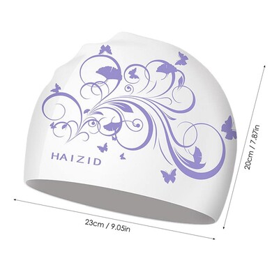 Îngroșare silicon pentru înot pentru păr lung cu design imprimat șepci de înot din silicon pentru femei copii bărbați adulți băieți fete