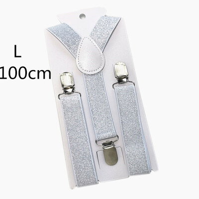 2,5 CM широка златисто-сребърна еластична каишка унисекс тиранти регулируем Y гръб възрастни деца мъже жени момчета момичета презрамки за парти