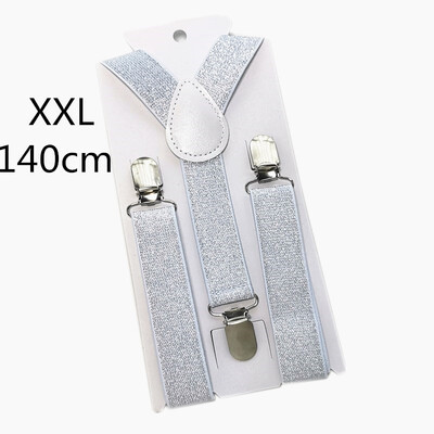 2,5 CM широка златисто-сребърна еластична каишка унисекс тиранти регулируем Y гръб възрастни деца мъже жени момчета момичета презрамки за парти