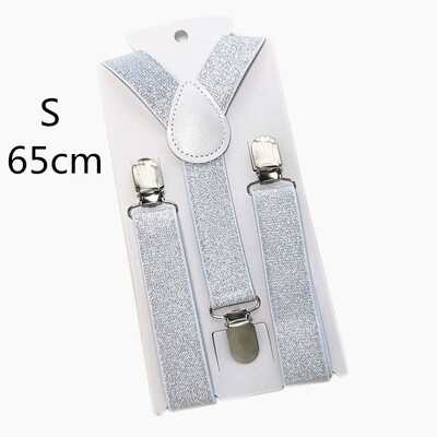 2,5 CM широка златисто-сребърна еластична каишка унисекс тиранти регулируем Y гръб възрастни деца мъже жени момчета момичета презрамки за парти