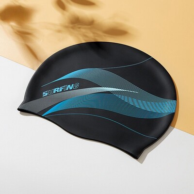 Șepci de înot unisex, impermeabile, imprimate, confortabile din silicon, elastic anti-alunecare pentru bărbați, femei, sporturi acvatice