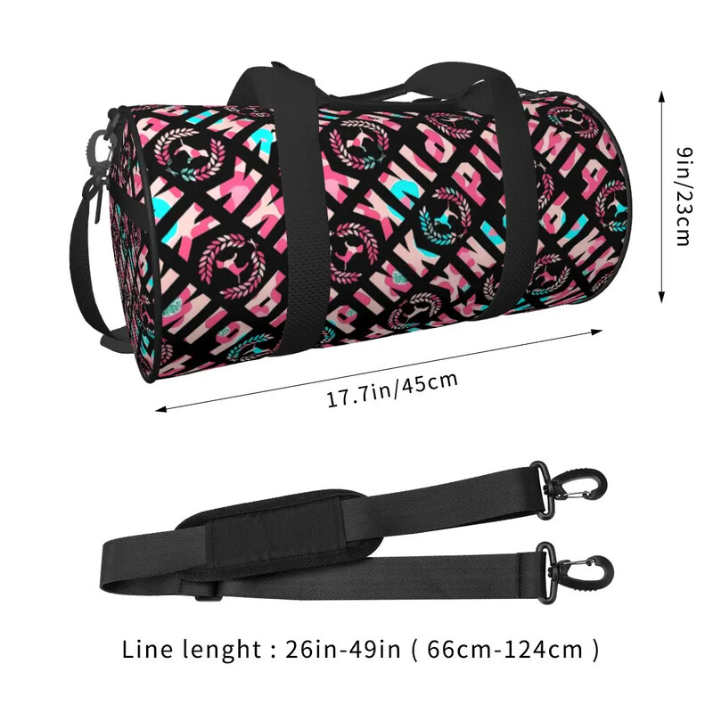 Geantă de călătorie estetică de modă roz Genți de sport mari, portabile, pentru bărbați, femei, geantă de gimnastică personalizată, bagaje, geantă de fitness grafică
