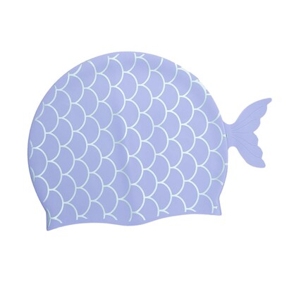 Pălărie de înot pentru copii Pălărie de baie în stil sirenă din silicon pentru fete Pălărie de înot pentru copii cu elasticitate ridicată Accesorii pentru piscină pt.