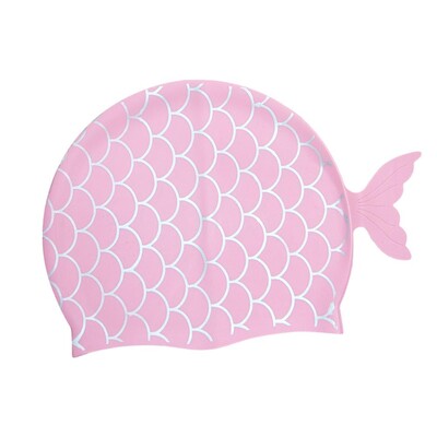 Pălărie de înot pentru copii Pălărie de baie în stil sirenă din silicon pentru fete Pălărie de înot pentru copii cu elasticitate ridicată Accesorii pentru piscină pt.