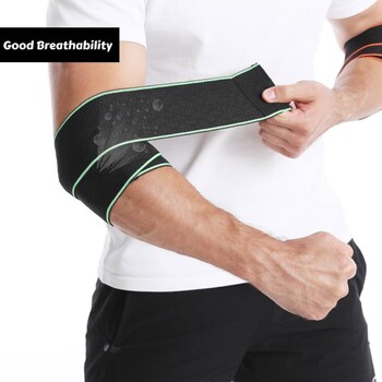 1 ΤΕΜ. 100 cm Long Wrap Strap Ebow Bandage Weight Lifting Αναπνεύσιμος ιμάντας στήριξης αγκώνων για πρέσα πάγκου άρσης βαρών