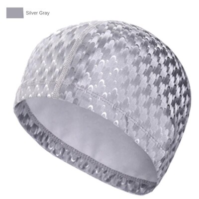 Șepci de înot din țesătură PVC Bărbați Femei Pălărie de piscină Cristal Cub de apă Grile Urechi impermeabile Păr lung Pălărie sport Accesorii