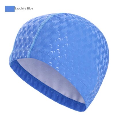 Șepci de înot din țesătură PVC Bărbați Femei Pălărie de piscină Cristal Cub de apă Grile Urechi impermeabile Păr lung Pălărie sport Accesorii