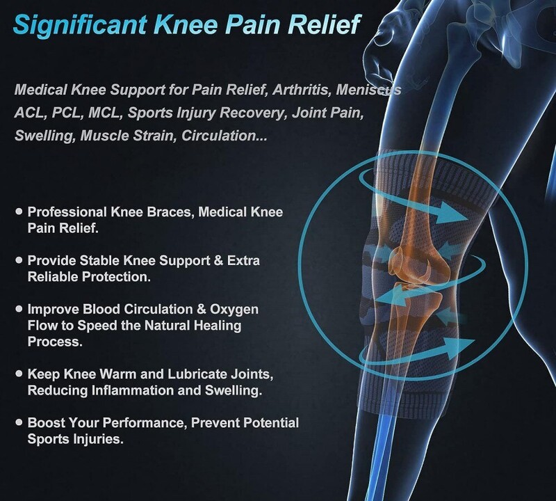 Genunchiere 1 buc pentru ameliorarea durerii la genunchi, cu tampoane de gel stabilizatoare laterale, pentru menisc, ruptură, recuperare a durerii articulațiilor, unisex