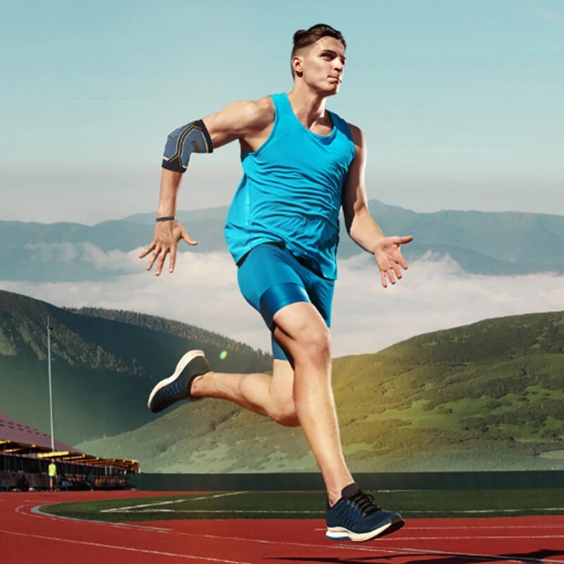 LOOGDEEL 1Pcs Спортни плетени лакътни скоби Вдигане на тежести Компресия Подкрепа Намалете Тенис Голфъри Лакът Голфъри Облекчаване на болката в лакътя