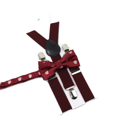 Božićni set leptir-mašne na tregere za muškarce Žene Dječaci Djevojčice Jednobojne elastične kožne podesive naramenice Y-nazad Poklon s temom festivala