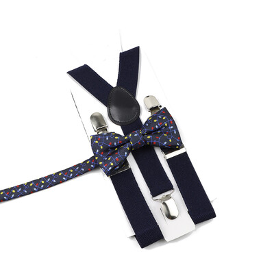 Božićni set leptir-mašne na tregere za muškarce Žene Dječaci Djevojčice Jednobojne elastične kožne podesive naramenice Y-nazad Poklon s temom festivala