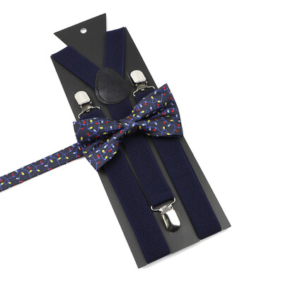 Božićni set leptir-mašne na tregere za muškarce Žene Dječaci Djevojčice Jednobojne elastične kožne podesive naramenice Y-nazad Poklon s temom festivala