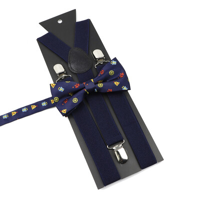 Božićni set leptir-mašne na tregere za muškarce Žene Dječaci Djevojčice Jednobojne elastične kožne podesive naramenice Y-nazad Poklon s temom festivala