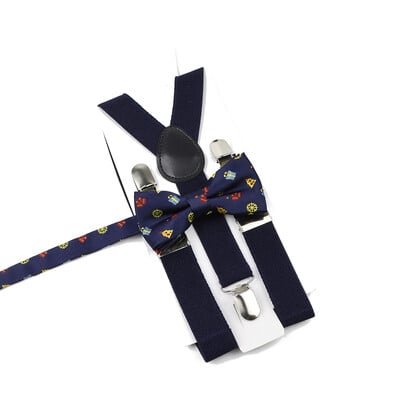 Božićni set leptir-mašne na tregere za muškarce Žene Dječaci Djevojčice Jednobojne elastične kožne podesive naramenice Y-nazad Poklon s temom festivala