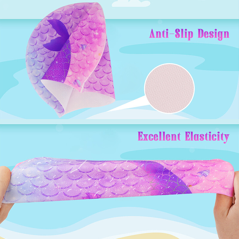 Șapcă de înot pentru fată drăguță pentru copii, șapcă de înot din silicon elastic, impermeabilă, pentru piscină, șepci de baie gorro natacion, pălărie de scufundări pentru copii