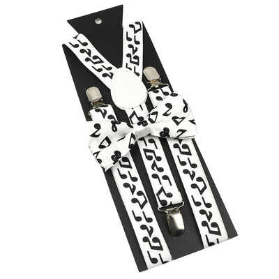 Elastične naramenice Glazbeni set leptir-mašne Naramenice Muškarci Žene Klavirska glazba Podesivi naramenice za vjenčanje Y-Back Dodaci za majice