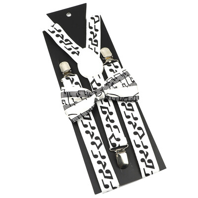 Elastične naramenice Glazbeni set leptir-mašne Naramenice Muškarci Žene Klavirska glazba Podesivi naramenice za vjenčanje Y-Back Dodaci za majice