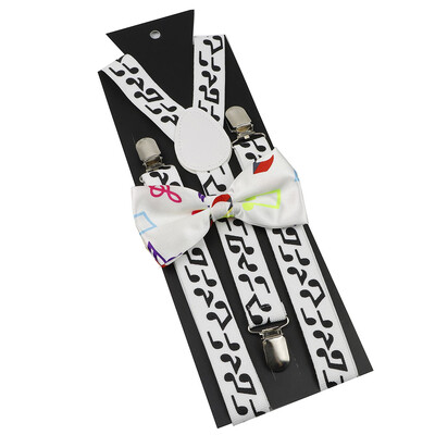 Elastične naramenice Glazbeni set leptir-mašne Naramenice Muškarci Žene Klavirska glazba Podesivi naramenice za vjenčanje Y-Back Dodaci za majice