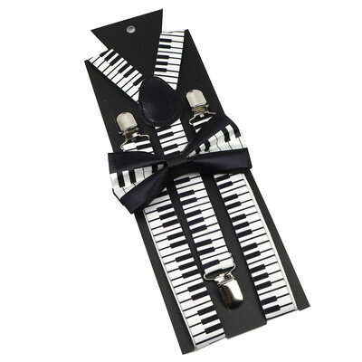 Elastične naramenice Glazbeni set leptir-mašne Naramenice Muškarci Žene Klavirska glazba Podesivi naramenice za vjenčanje Y-Back Dodaci za majice