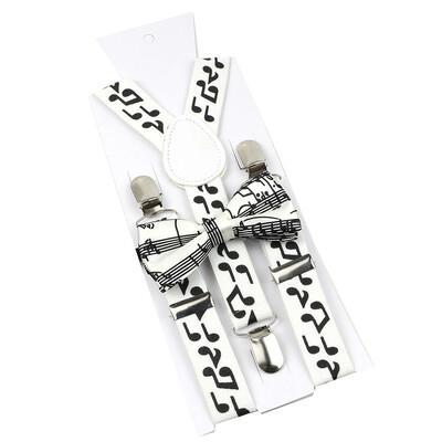 Elastične naramenice Glazbeni set leptir-mašne Naramenice Muškarci Žene Klavirska glazba Podesivi naramenice za vjenčanje Y-Back Dodaci za majice