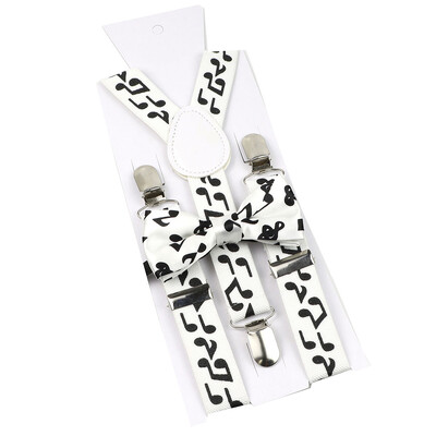 Elastične naramenice Glazbeni set leptir-mašne Naramenice Muškarci Žene Klavirska glazba Podesivi naramenice za vjenčanje Y-Back Dodaci za majice