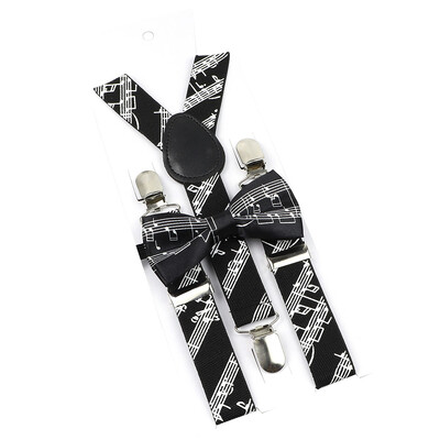 Elastične naramenice Glazbeni set leptir-mašne Naramenice Muškarci Žene Klavirska glazba Podesivi naramenice za vjenčanje Y-Back Dodaci za majice