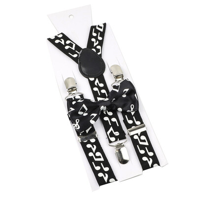 Elastične naramenice Glazbeni set leptir-mašne Naramenice Muškarci Žene Klavirska glazba Podesivi naramenice za vjenčanje Y-Back Dodaci za majice