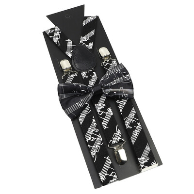 Elastične naramenice Glazbeni set leptir-mašne Naramenice Muškarci Žene Klavirska glazba Podesivi naramenice za vjenčanje Y-Back Dodaci za majice