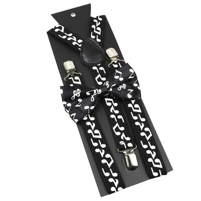 Elastične naramenice Glazbeni set leptir-mašne Naramenice Muškarci Žene Klavirska glazba Podesivi naramenice za vjenčanje Y-Back Dodaci za majice