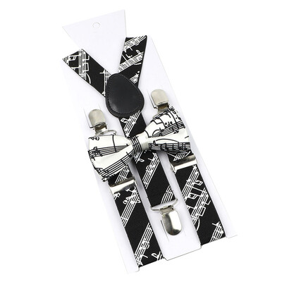 Elastične naramenice Glazbeni set leptir-mašne Naramenice Muškarci Žene Klavirska glazba Podesivi naramenice za vjenčanje Y-Back Dodaci za majice