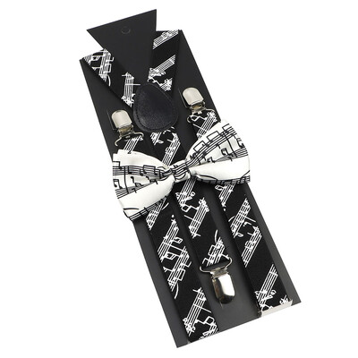 Elastične naramenice Glazbeni set leptir-mašne Naramenice Muškarci Žene Klavirska glazba Podesivi naramenice za vjenčanje Y-Back Dodaci za majice