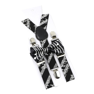 Elastične naramenice Glazbeni set leptir-mašne Naramenice Muškarci Žene Klavirska glazba Podesivi naramenice za vjenčanje Y-Back Dodaci za majice