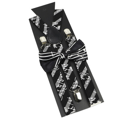 Elastične naramenice Glazbeni set leptir-mašne Naramenice Muškarci Žene Klavirska glazba Podesivi naramenice za vjenčanje Y-Back Dodaci za majice