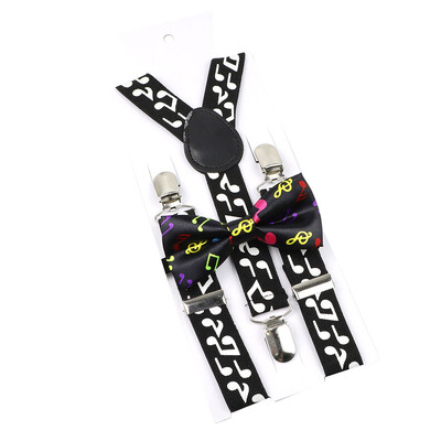Elastične naramenice Glazbeni set leptir-mašne Naramenice Muškarci Žene Klavirska glazba Podesivi naramenice za vjenčanje Y-Back Dodaci za majice