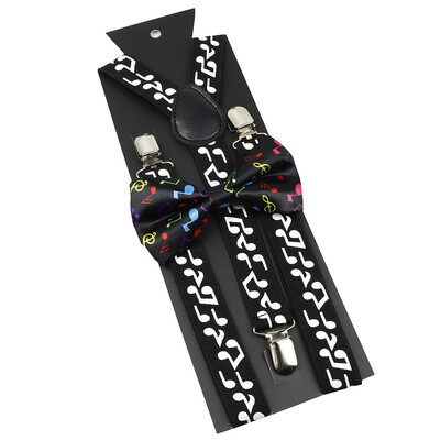 Elastične naramenice Glazbeni set leptir-mašne Naramenice Muškarci Žene Klavirska glazba Podesivi naramenice za vjenčanje Y-Back Dodaci za majice