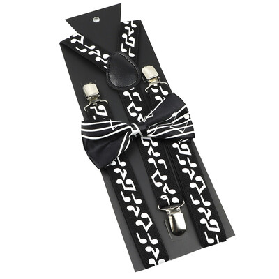 Elastične naramenice Glazbeni set leptir-mašne Naramenice Muškarci Žene Klavirska glazba Podesivi naramenice za vjenčanje Y-Back Dodaci za majice