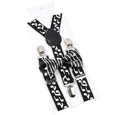 Elastične naramenice Glazbeni set leptir-mašne Naramenice Muškarci Žene Klavirska glazba Podesivi naramenice za vjenčanje Y-Back Dodaci za majice
