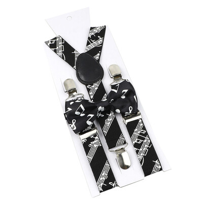 Elastične naramenice Glazbeni set leptir-mašne Naramenice Muškarci Žene Klavirska glazba Podesivi naramenice za vjenčanje Y-Back Dodaci za majice