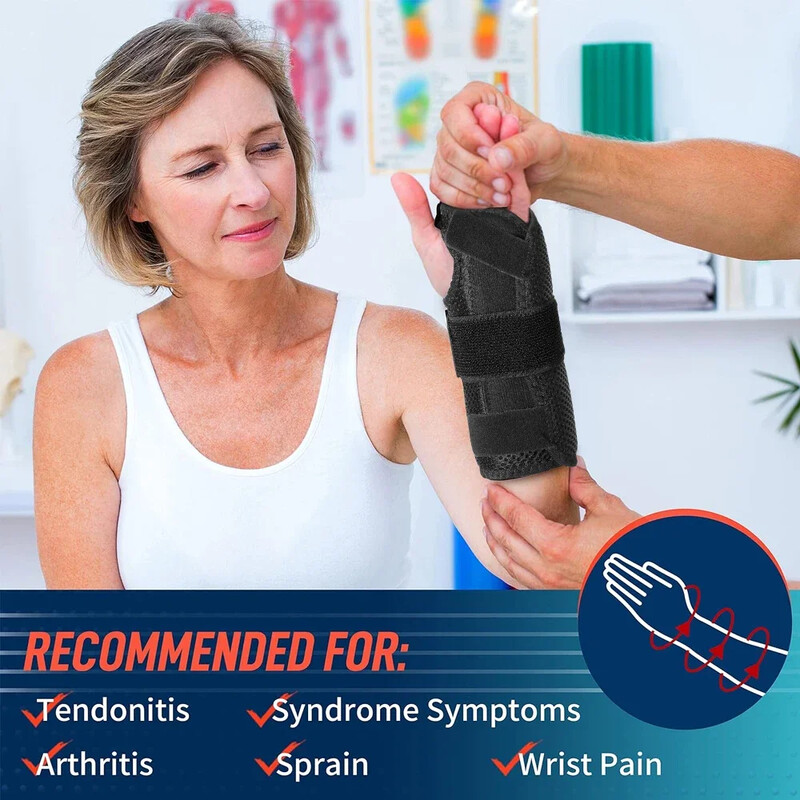 1 buc. Orteză pentru încheietura mâinii pentru suport de noapte pentru tunelul carpian, orteză de mână cu 2 atele pentru femei bărbați, suport reglabil pentru încheietura mâinii pentru ambele mâini