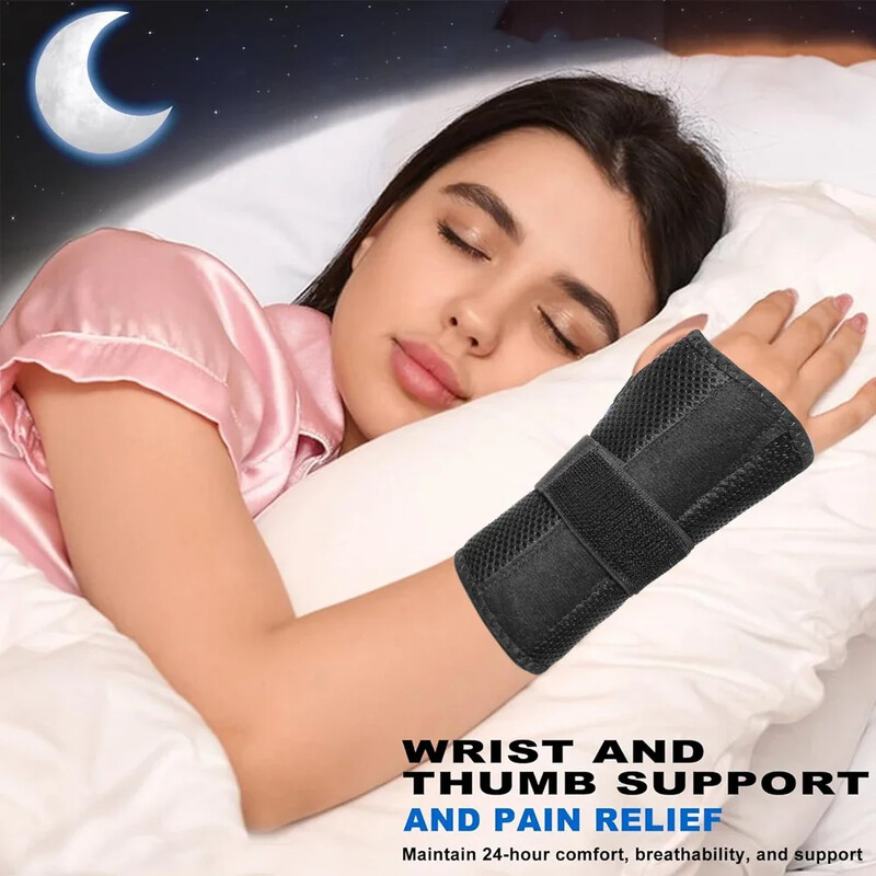 1 buc. Orteză pentru încheietura mâinii pentru suport de noapte pentru tunelul carpian, orteză de mână cu 2 atele pentru femei bărbați, suport reglabil pentru încheietura mâinii pentru ambele mâini