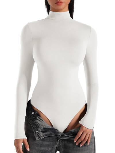 Body cu mânecă lungă pentru femei cu gât țestoasă