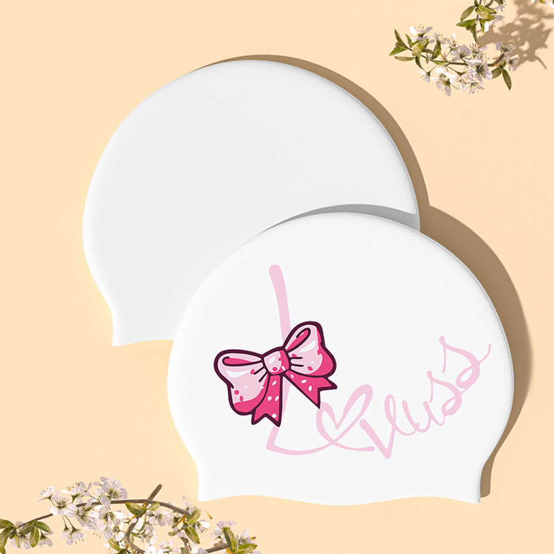 Șapcă de înot pentru păr lung pentru femei, șapcă de înot impermeabilă din silicon și la modă