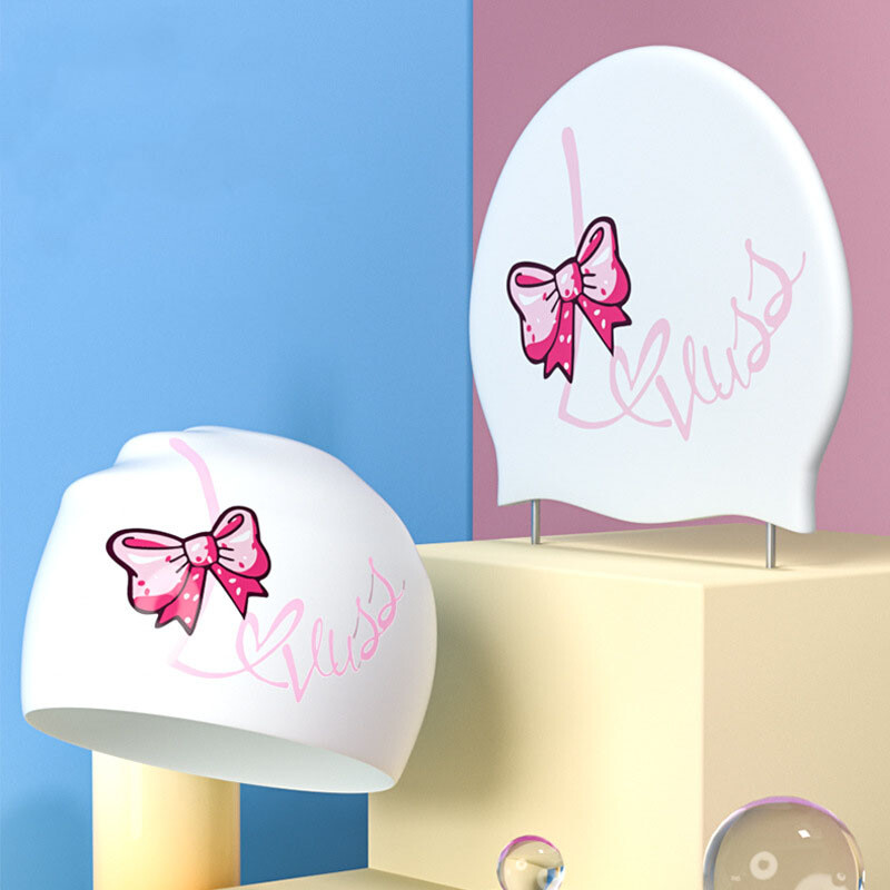 Șapcă de înot pentru păr lung pentru femei, șapcă de înot impermeabilă din silicon și la modă