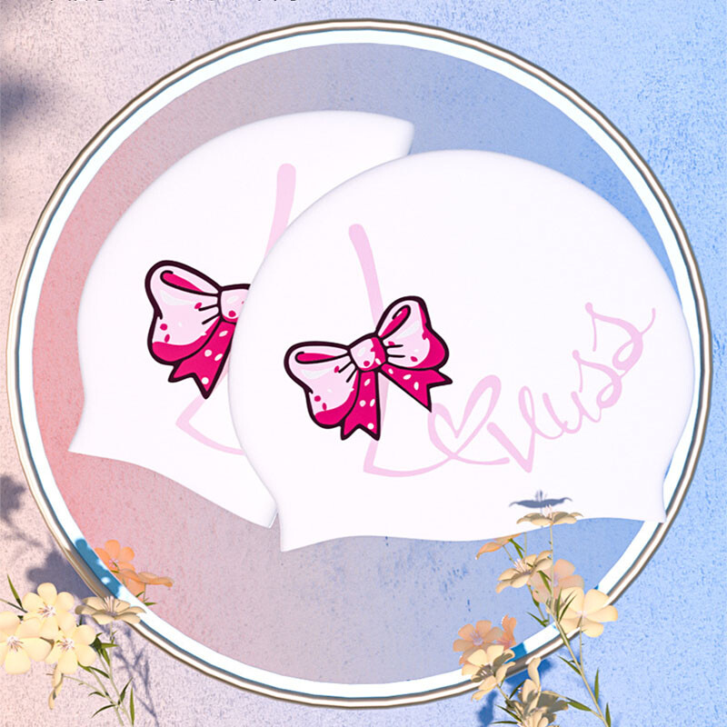 Șapcă de înot pentru păr lung pentru femei, șapcă de înot impermeabilă din silicon și la modă